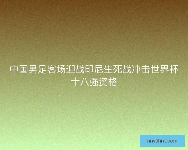 中国男足客场迎战印尼生死战冲击世界杯十八强资格